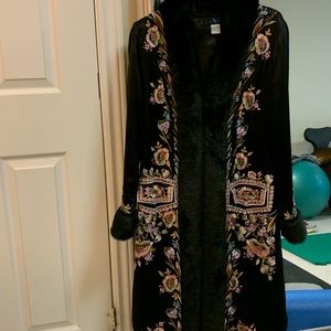 Black silk evening jacket